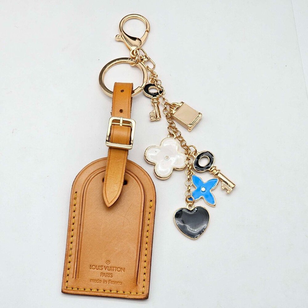 Authentic Louis Vuitton Luggage Tag with Unbranded Keycharm, Keychain - Picture 7 of 11